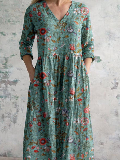 Joy - Floral Print Women's Dress (Plus Size Available)
